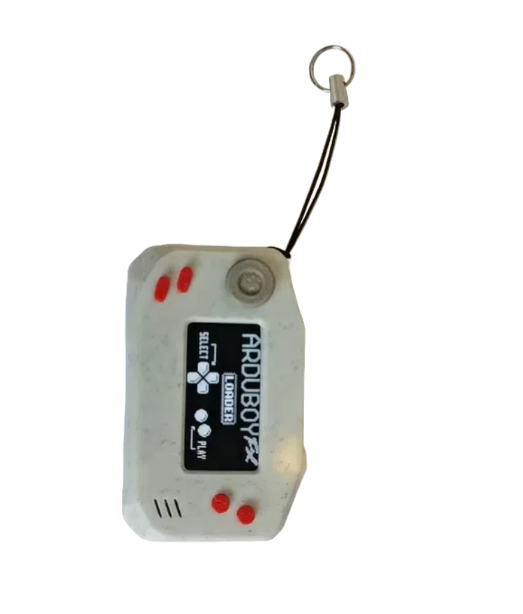 Arduboy-compatible mini console with a 1.3-inch display. Portable keychain design, preloaded with 400+ games.